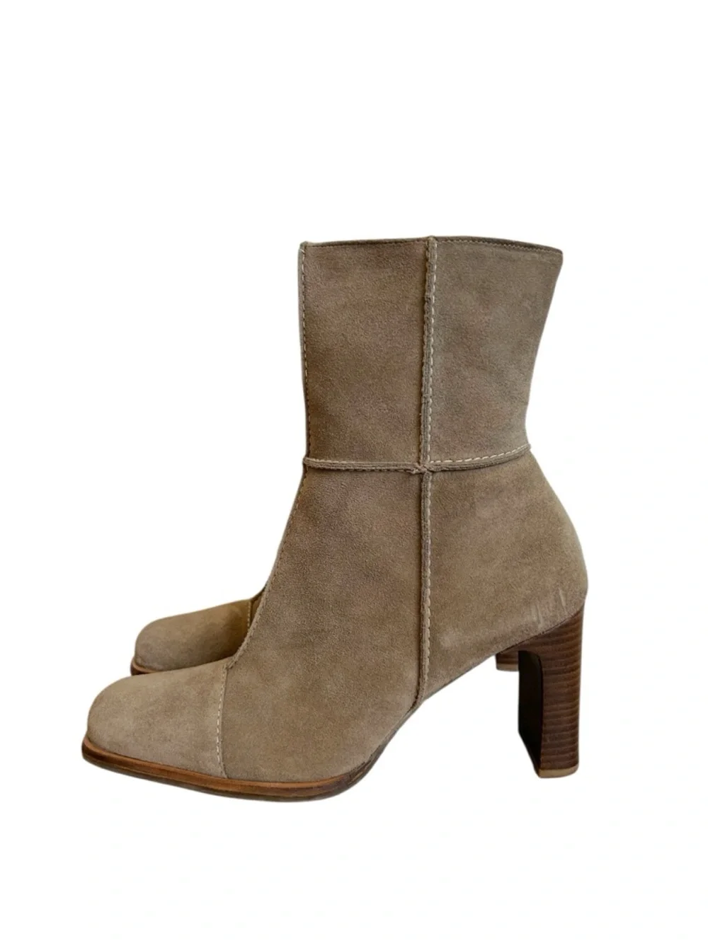 Canyon River Blues Vintage Y2k Brown Suede Blade Heel Boots Womens 9.5 - Picture 3 of 10